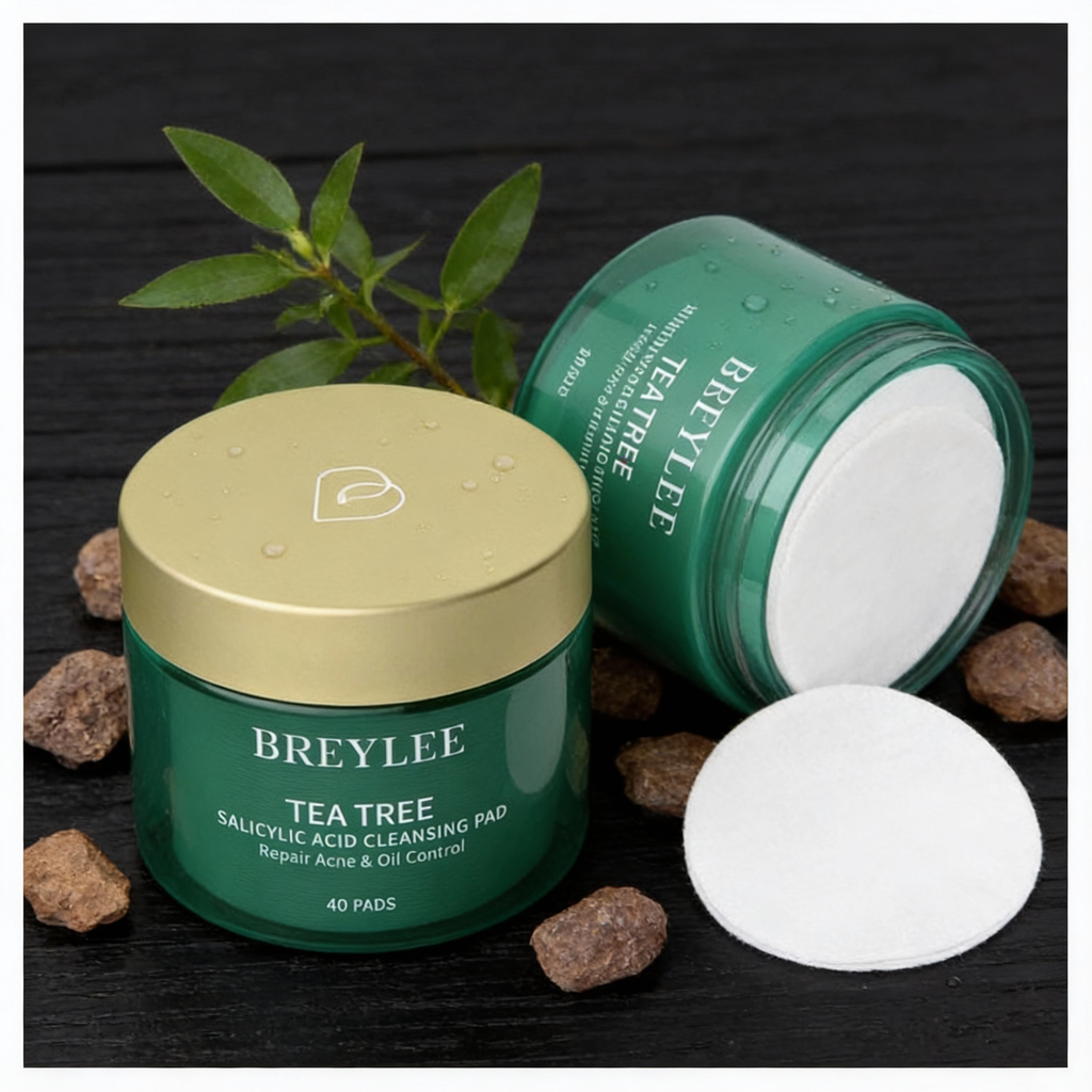 BREYLEE Upgraded Plant Extract Natural Tea Tree Deep Cleansing Face Toner Pads