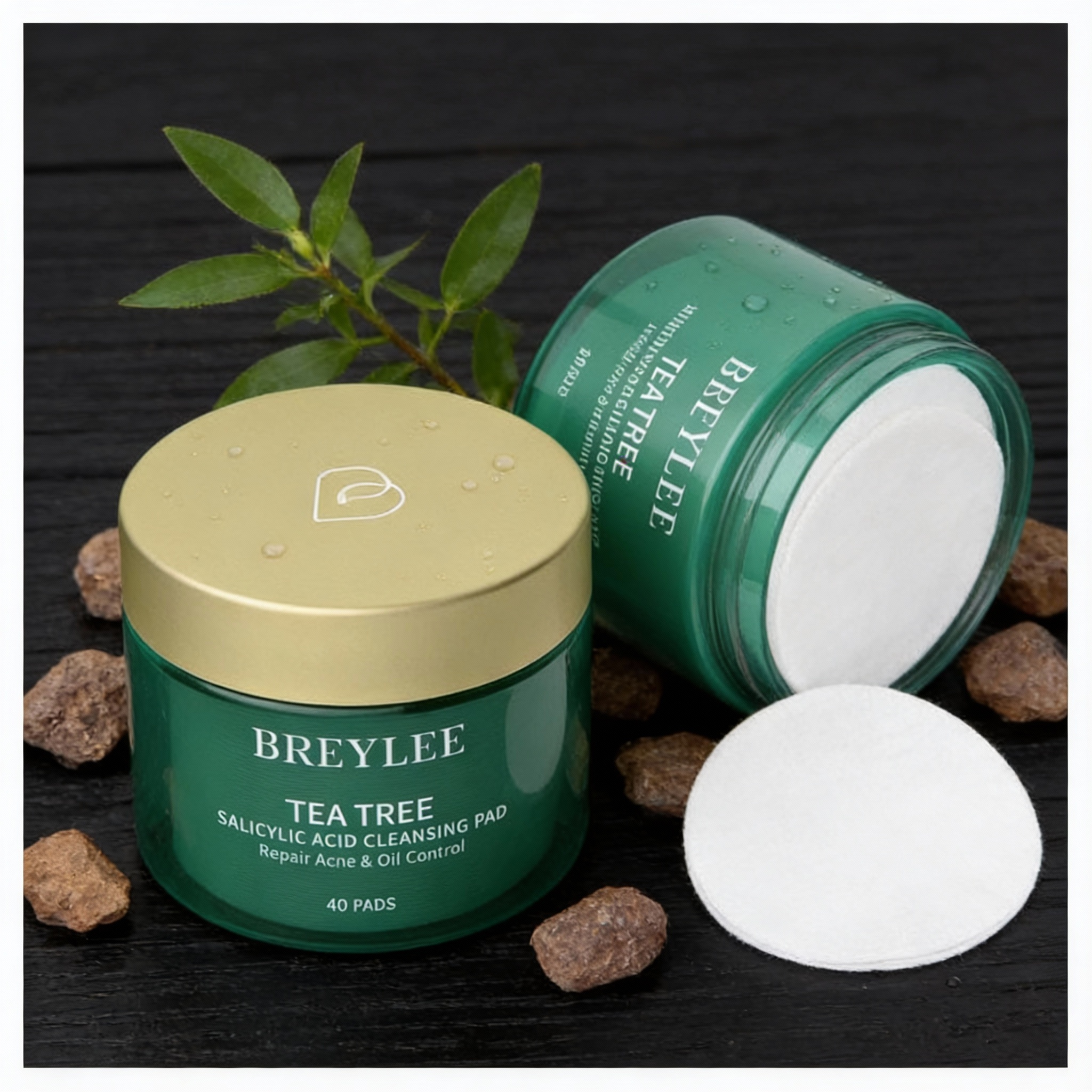 BREYLEE Upgraded Plant Extract Natural Tea Tree Deep Cleansing Face Toner Pads